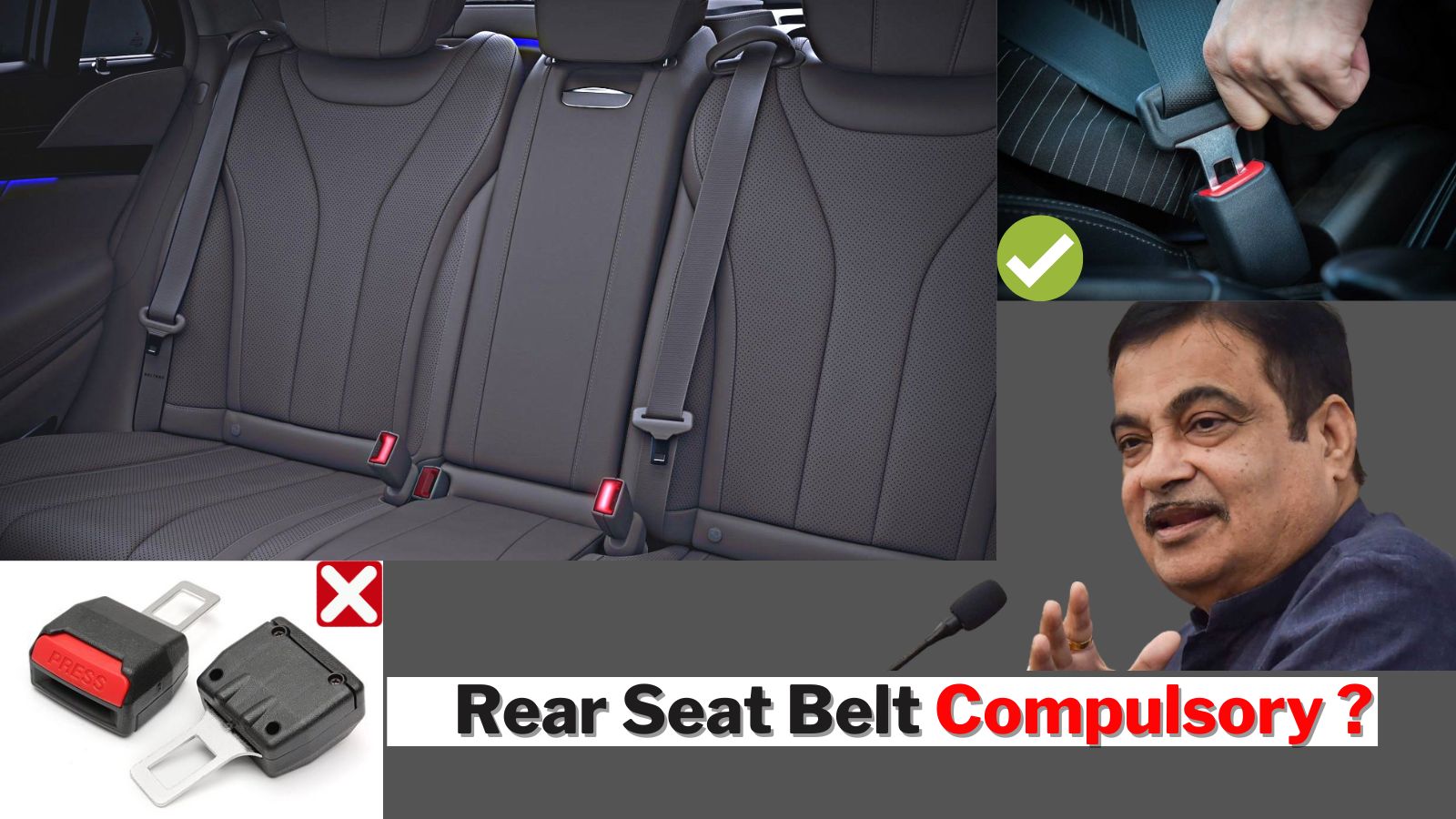 seat belts compulsory | Seat belt rules in india | Rear Seat belts